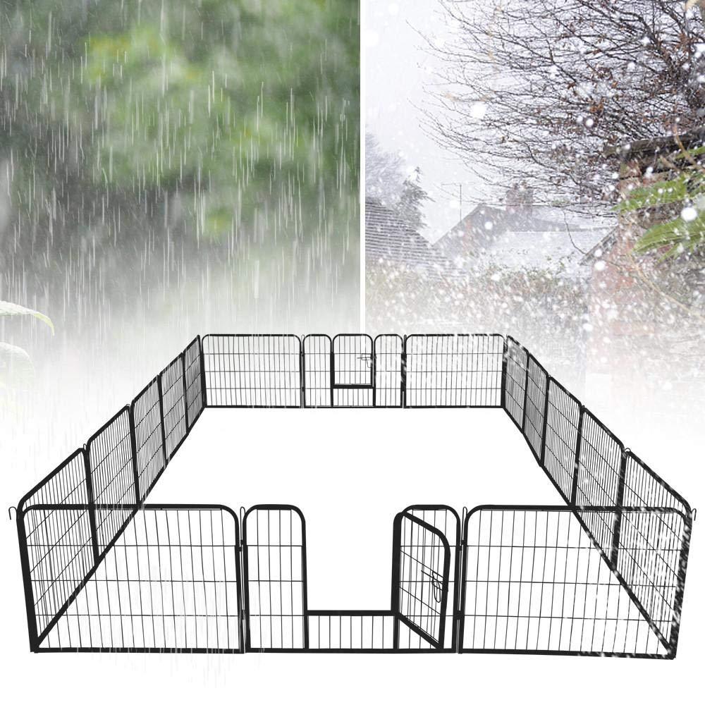 31''W x 24''H Foldable Pet Pen - Metal Dog Pen Puppy Cat Exercise Fence Barrier Kennel 16 Panels/32 Panels