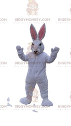 BIGGYMONKEYWhite Rabbit Wicked Looking Mascot Costume. bunny costume