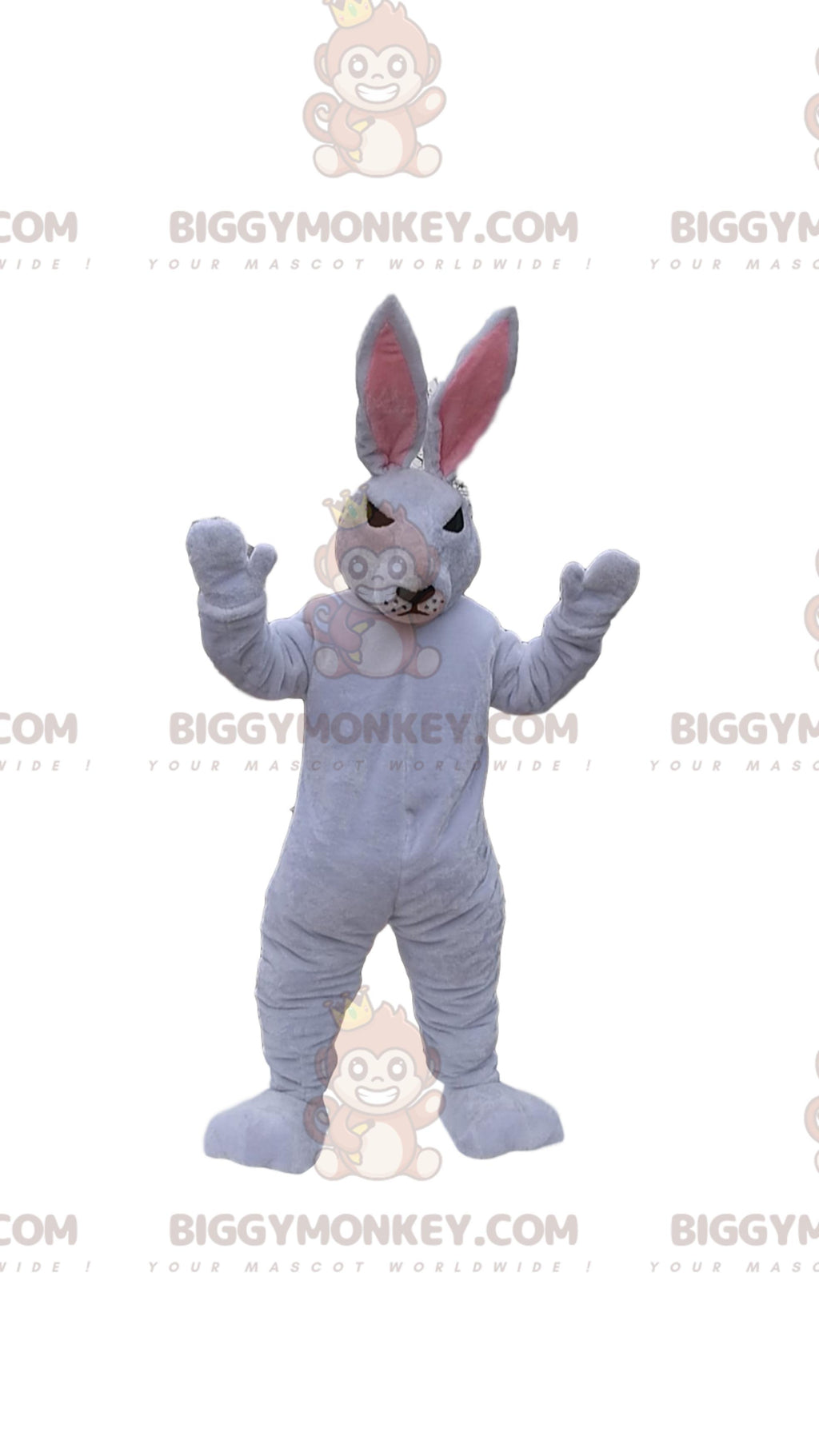 BIGGYMONKEYWhite Rabbit Wicked Looking Mascot Costume. bunny costume