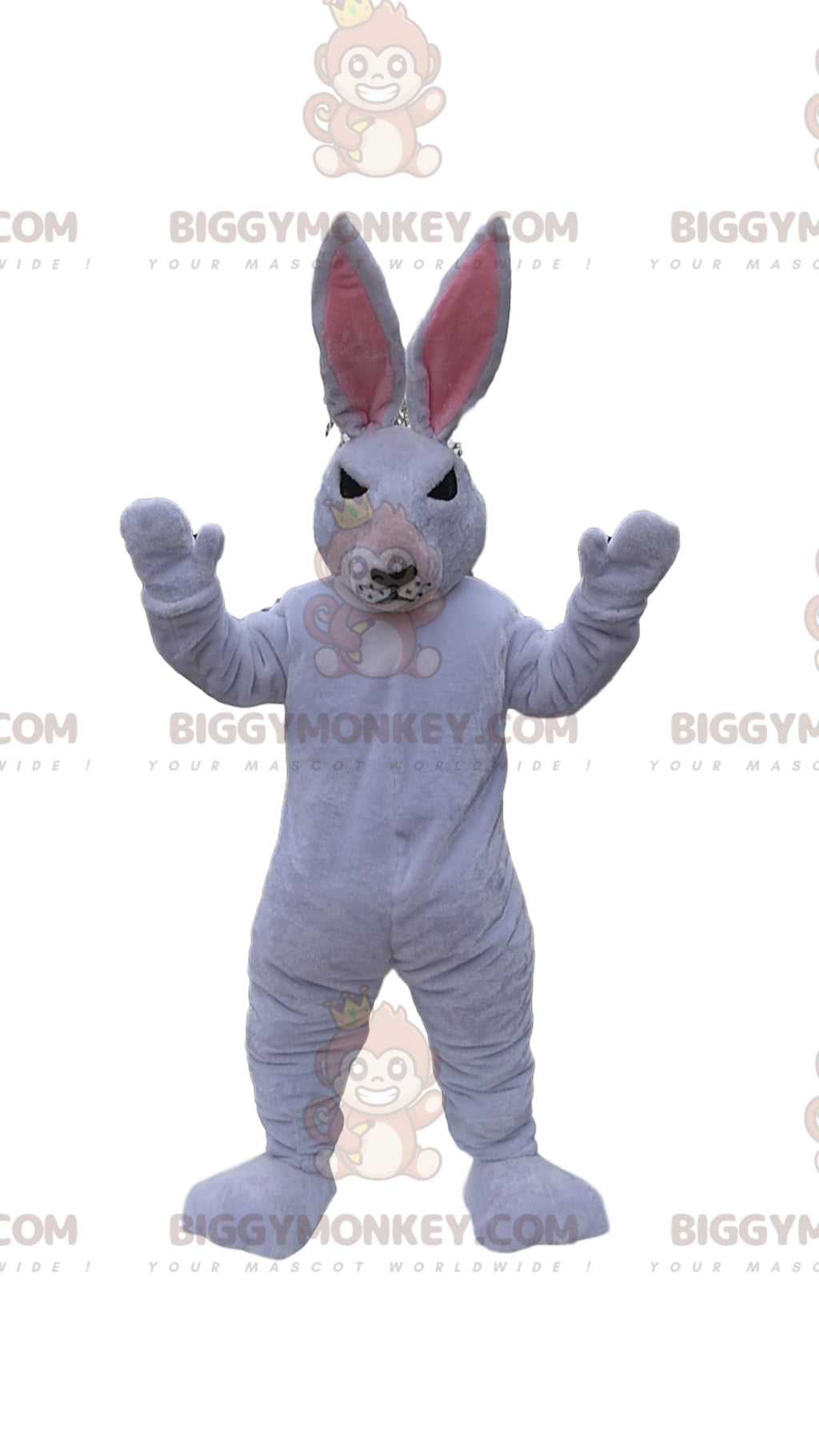 BIGGYMONKEYWhite Rabbit Wicked Looking Mascot Costume. bunny costume