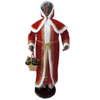 58 in. Christmas African American Dancing Mrs. Claus with Hooded Cloak
