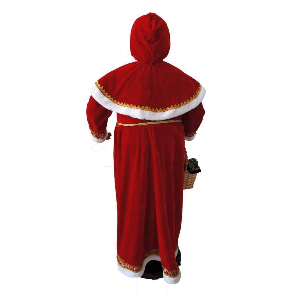 58 in. Christmas African American Dancing Mrs. Claus with Hooded Cloak