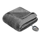 Gracie Mills Electric Blanket w/Two Heat Level Setting Controllers, Queen, Grey - BR54-0418