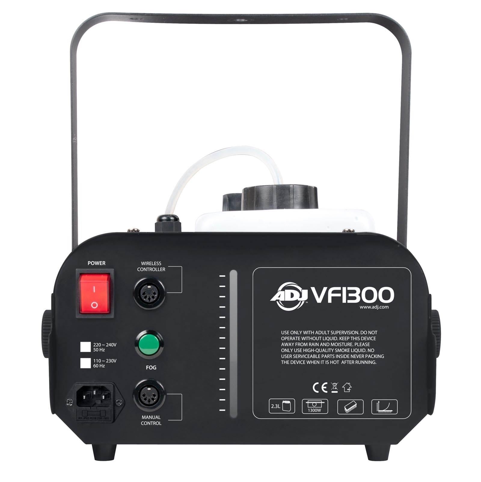 American DJ 1300 Watt 2.3 L Tank Mobile Fog Machine w/ Remote Controls (2 Pack)