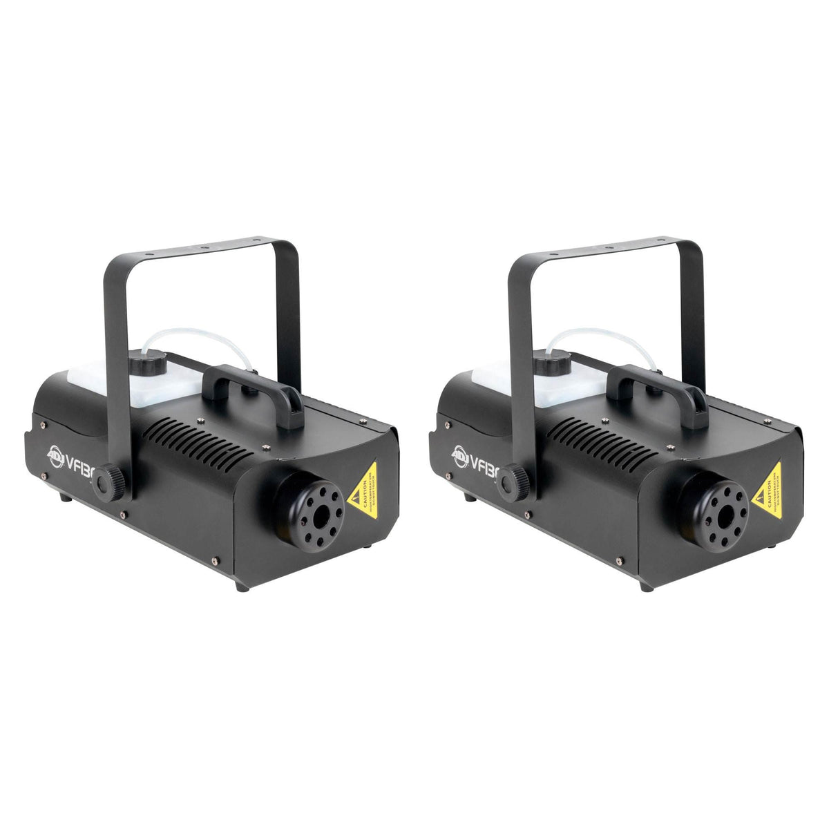 American DJ 1300 Watt 2.3 L Tank Mobile Fog Machine w/ Remote Controls (2 Pack)