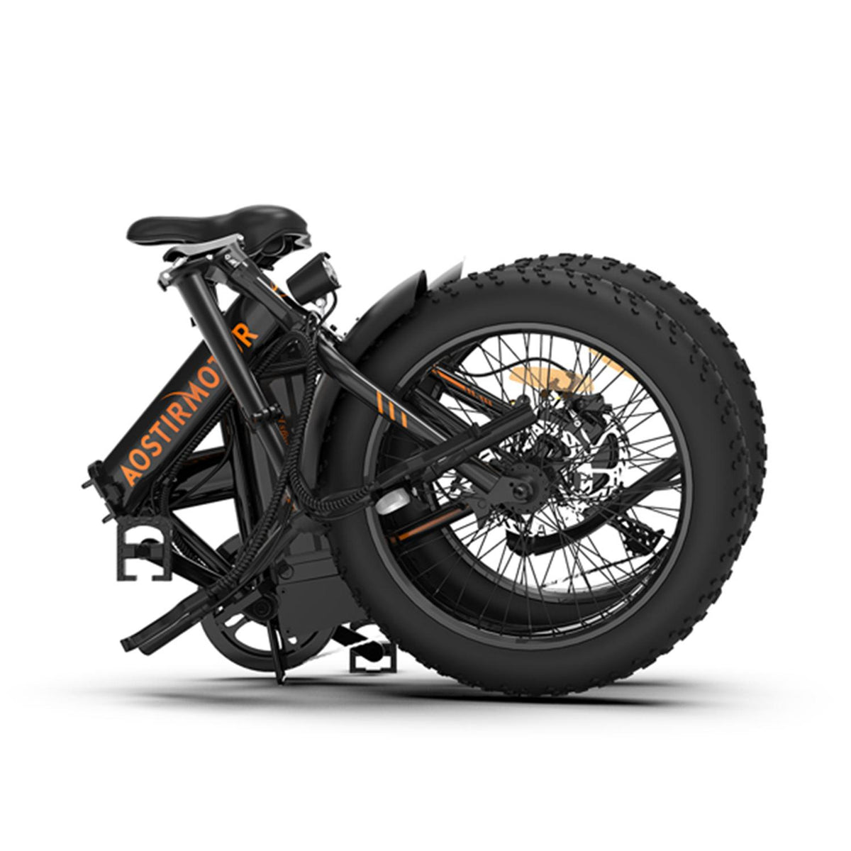 Folding Electric Bicycle,3 Riding Modes,500W Motor 20" Fat Tire With 36V/13Ah Li-Battery,With Front light,Rear Reflector-Black