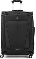 Maxlite 5 Softside Expandable Luggage with 4 Spinner Wheels, Lightweight Suitcase, Men and Women, Black, Checked-Medium 25-Inch