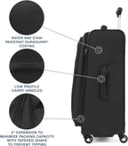 Maxlite 5 Softside Expandable Luggage with 4 Spinner Wheels, Lightweight Suitcase, Men and Women, Black, Checked-Medium 25-Inch