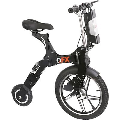 QFX BIK-6 Black Electric Bike, Unfold &amp; Go, Black