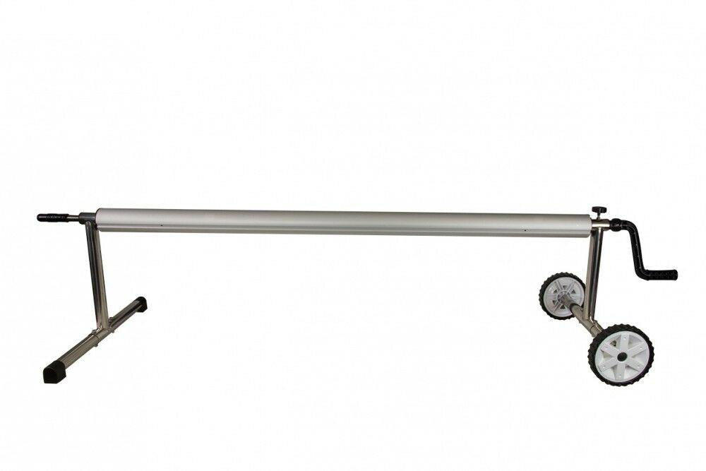 stainless steel in-ground solar pool cover reel for pools up to 16' wide