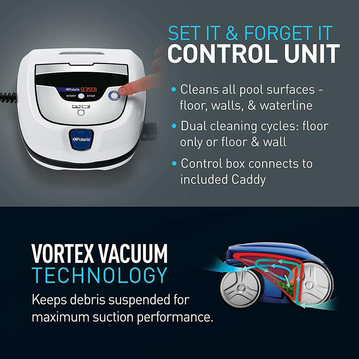 polaris 9350 sport robotic in-ground pool cleaner 2 wheel drive