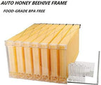 adasea flow hive, auto flow beehive, beekeeping wooden house with 7 pcs auto honey beehive frame, food grade bpa free (beehive frame+wooden box)