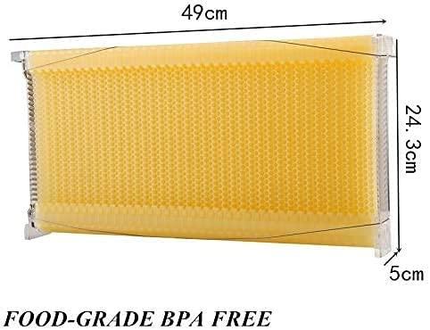 adasea flow hive, auto flow beehive, beekeeping wooden house with 7 pcs auto honey beehive frame, food grade bpa free (beehive frame+wooden box)