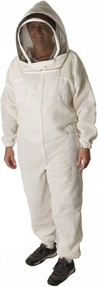 the ultra breeze beekeeping suit with veil, 1-unit, white, x-large