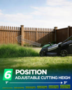 18" Electric Lawn Mower, 40V Cordless Lawn Mower with 2x8.0Ah Batteries &amp; Charger, Brushless Motor, 2-in-1 Mulching &amp; Bagging, 6-Position Height Adjustment, for Medium Yards