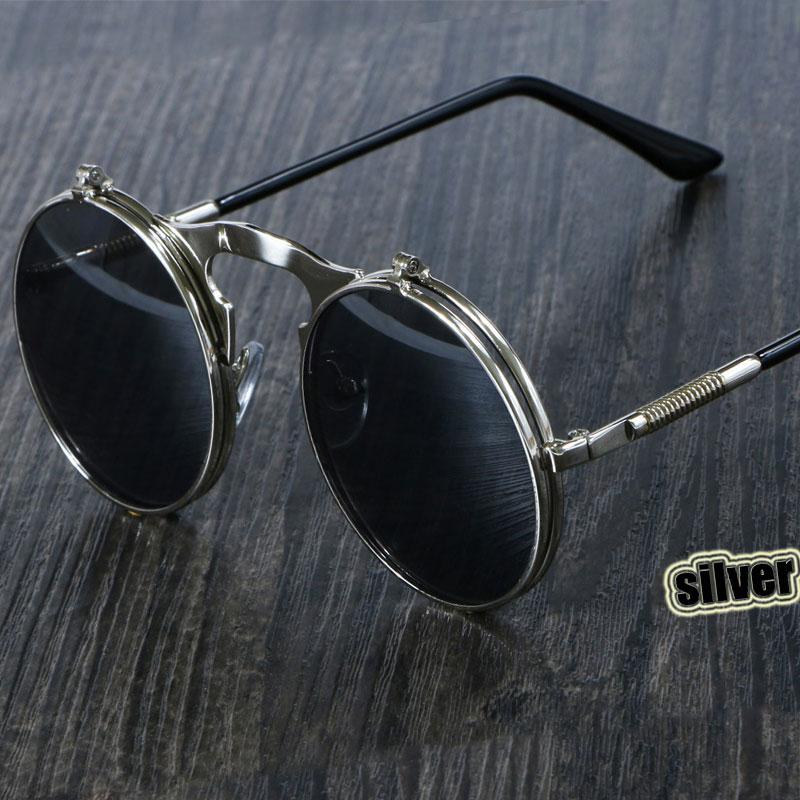 Steampunk Round Metal Double Metal Sunglasses