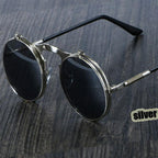 Steampunk Round Metal Double Metal Sunglasses