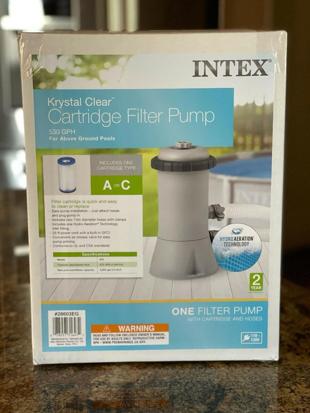 intex 530 gph pool replacement cartridge filter pump