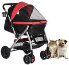 HPZ Pet Rover Premium Heavy Duty Dog/Cat/Pet Stroller Travel Carriawith Convertible Compartment/Zipperless Entry/Reversible Handlebar/Pump-Rubber Tires for Small, Medium, LarPets