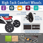 HPZ Pet Rover Premium Heavy Duty Dog/Cat/Pet Stroller Travel Carriawith Convertible Compartment/Zipperless Entry/Reversible Handlebar/Pump-Rubber Tires for Small, Medium, LarPets