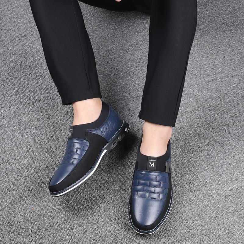 Men's Shoes - Casual Leather Slip On Magic Closure Loafers