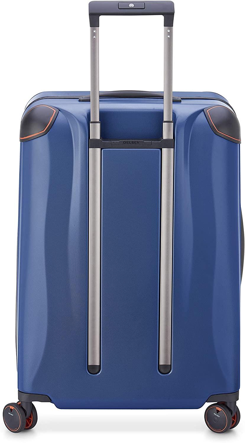 Cactus Hardside Luggage with Spinner Wheels, Navy, Checked-Medium 24 Inch