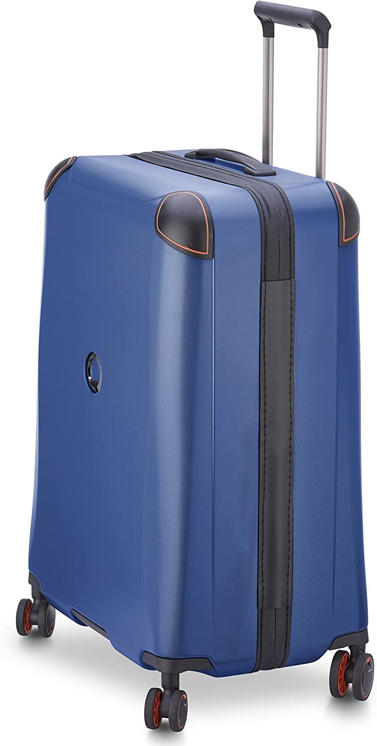 Cactus Hardside Luggage with Spinner Wheels, Navy, Checked-Medium 24 Inch