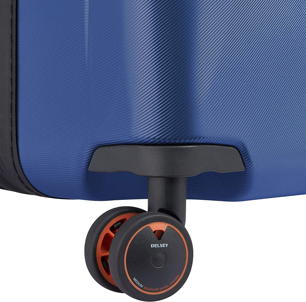 Cactus Hardside Luggage with Spinner Wheels, Navy, Checked-Medium 24 Inch