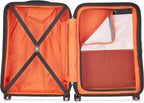 Cactus Hardside Luggage with Spinner Wheels, Navy, Checked-Medium 24 Inch