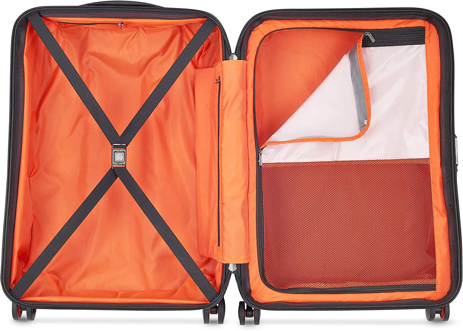 Cactus Hardside Luggage with Spinner Wheels, Navy, Checked-Medium 24 Inch