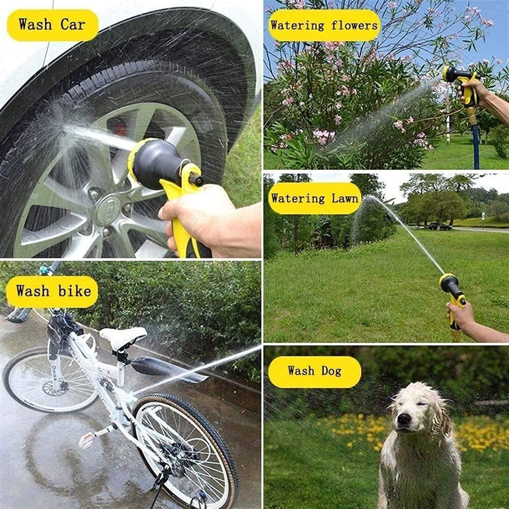 HMBB Garden Hose Nozzles, Upgraded Portable Expandable Water Hose Extensible Magic Flexible Garden Watering Hose High Pressure Car Wash Spray Gun Nozzle Gardening Rubber Hoses