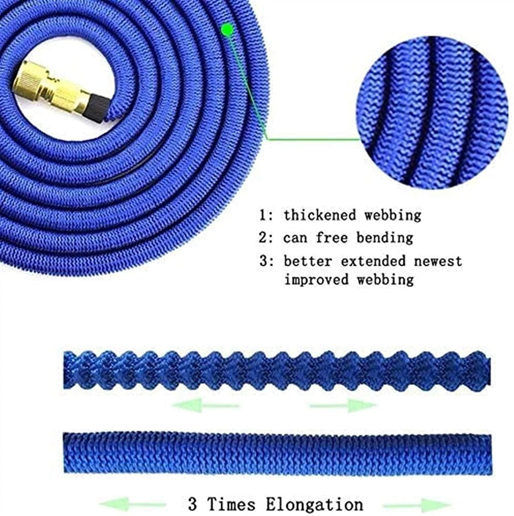 HMBB Garden Hose Nozzles, Upgraded Portable Expandable Water Hose Extensible Magic Flexible Garden Watering Hose High Pressure Car Wash Spray Gun Nozzle Gardening Rubber Hoses