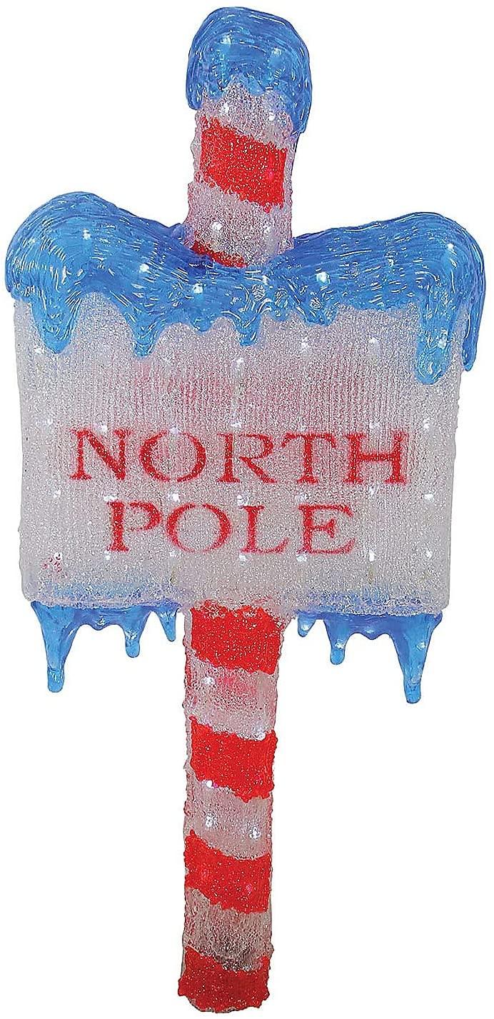 33" Lighted Commercial Grade Acrylic"North Pole" Christmas Sign Display Decoration