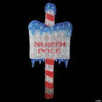 33" Lighted Commercial Grade Acrylic"North Pole" Christmas Sign Display Decoration