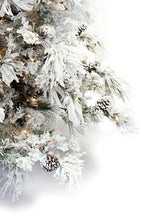 7.5' Flocked Pine Long Needle Prelit Artificial Christmas Tree
