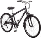 Schwinn Suburban Mens Classic Comfort Bike, 26-Inch Wheels, 7 Speed Drivetrain, 18-Inch Steel Frame, Alloy Linear Hand Brakes, Black