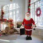 58 in. Christmas Musical Santa Claus Holding a Chalkboard