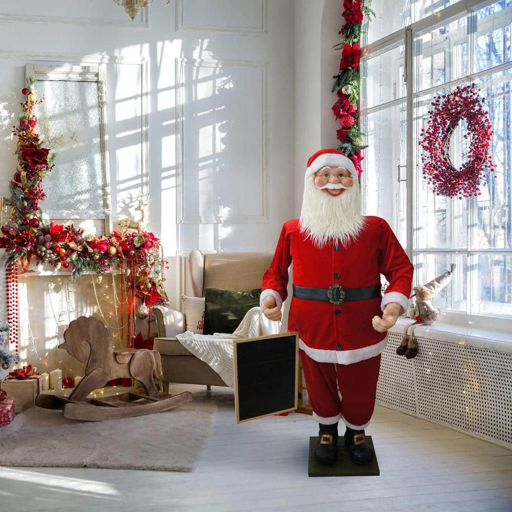 58 in. Christmas Musical Santa Claus Holding a Chalkboard