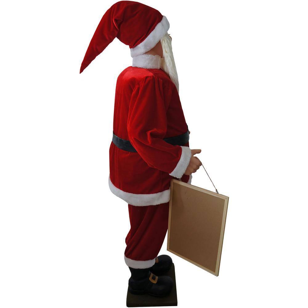 58 in. Christmas Musical Santa Claus Holding a Chalkboard