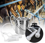 electric milking machine,5l portable electric vacuum pulsation suction pump milker machine livestock household domestic farm milking supplies for cow goat sheep (cow)