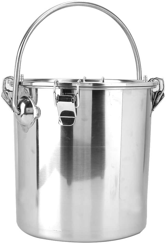electric milking machine, portable automatic pulsation vacuum pump milker with 5l stainless steel bucket &amp; 2 teat cups, food grade cow and goat milking machine for farm, livestock use(for cow #1)