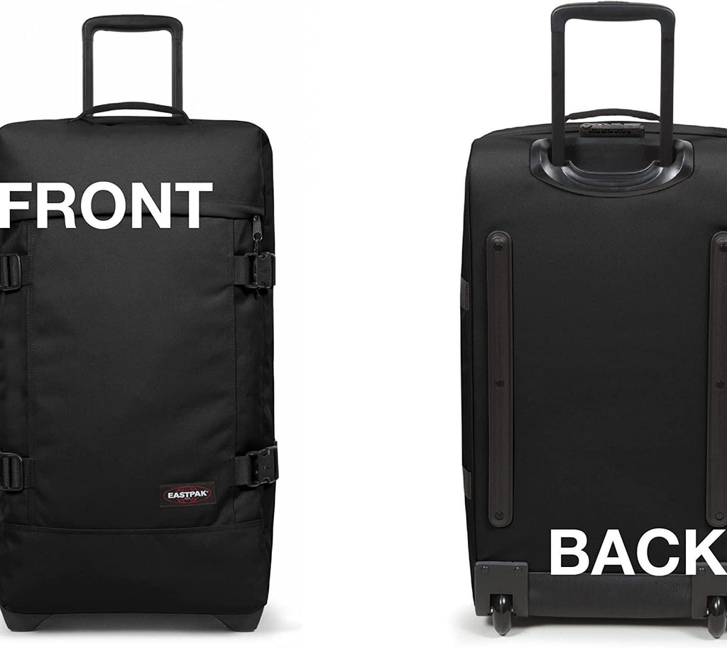 Tranverz - Suitcase with Wheels - Rolling Luggage for Travel with TSA Lock, 2 Wheels, 2 Compartments, and Compression Straps - M, Black