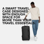 Tranverz - Suitcase with Wheels - Rolling Luggage for Travel with TSA Lock, 2 Wheels, 2 Compartments, and Compression Straps - M, Black