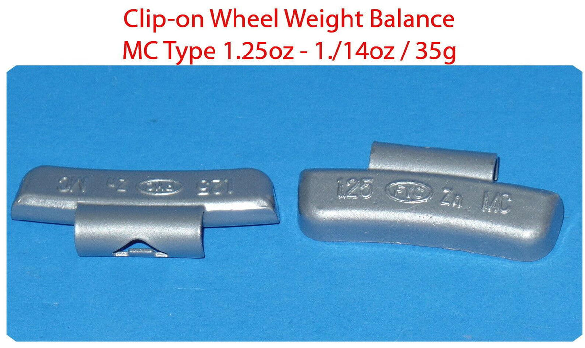 1000 Pcs CLIP-ON Wheel Weight  MC Type 1.25 1.1/4oz  35g Total 1250oz