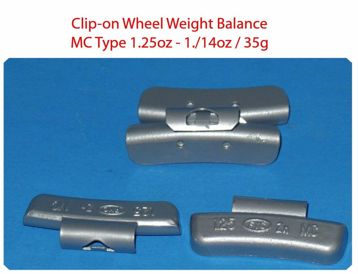 500 Pcs CLIP-ON Wheel Weight  MC Type 1.25 1.1/4oz  35g Total 625.00oz