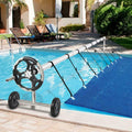 stainless steel solar cover reel swimming pools 18 feet wide inground gray new