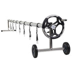 stainless steel solar cover reel swimming pools 18 feet wide inground gray new