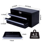 SUMERUZ Mini Tool Box with Drawers - Small Metal Tool Box, Micro Top Tool Chest for Tools Storage,Multi-Purpose Portable StoraCase Organizer (Black01)