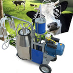 tbvechi milking machine, 25l electric milking machine piston vacuum pump milking pump with bucket, stainless steel cow milking machine milking equipment milker machine