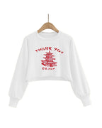 cartoon letter print long sleeve casual sweatshirt